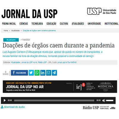 A imagem mostra a notícia do Jornal da USP.