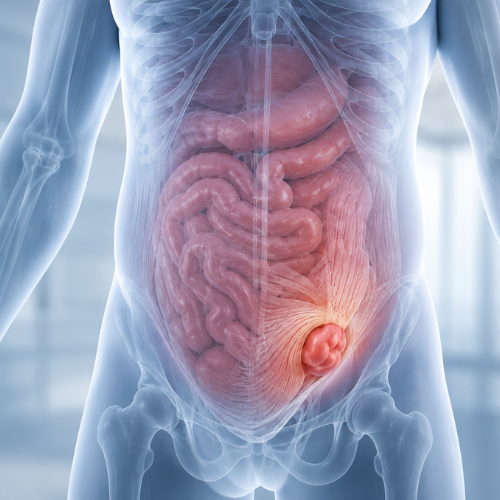 Arte informativa sobre herniorrafia, explicando como funciona a cirurgia de hérnia e os cuidados durante a recuperação.